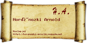 Horánszki Arnold névjegykártya