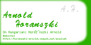 arnold horanszki business card